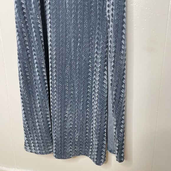 Cider Velvet Midi Dress XL Blue Stretch Textured Ruffle Y2K Sweetheart Party - Picture 4 of 7